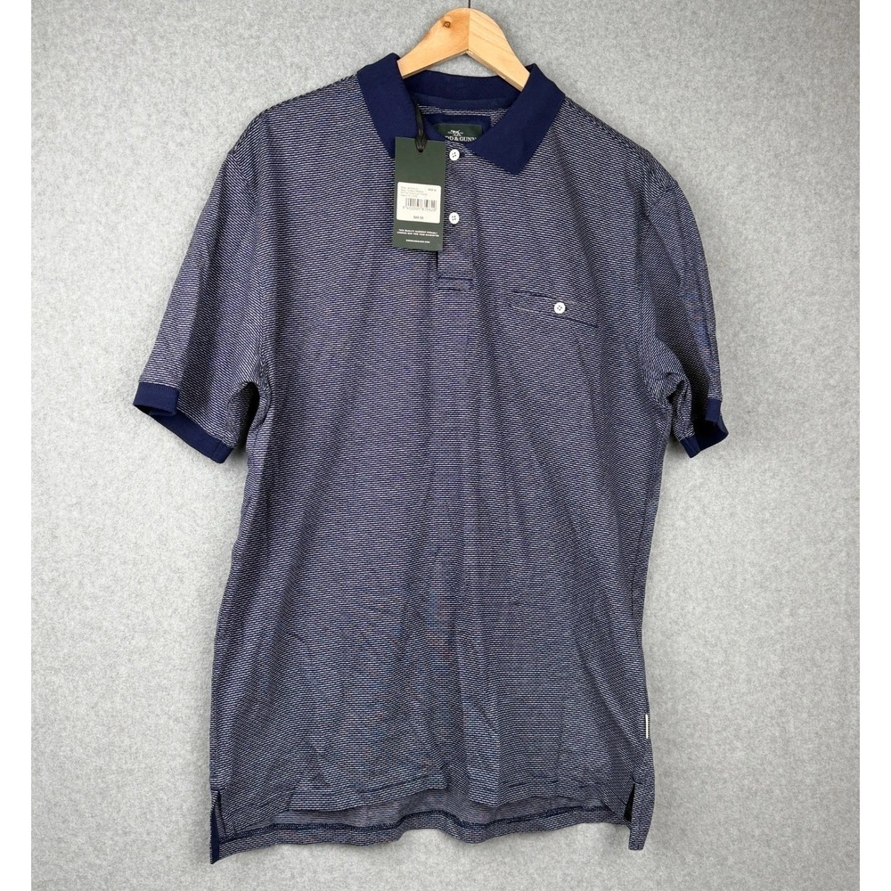 Rodd & Gunn Staveley Polo Shirt XL Eclipse Blue Stripe Cotton NWT